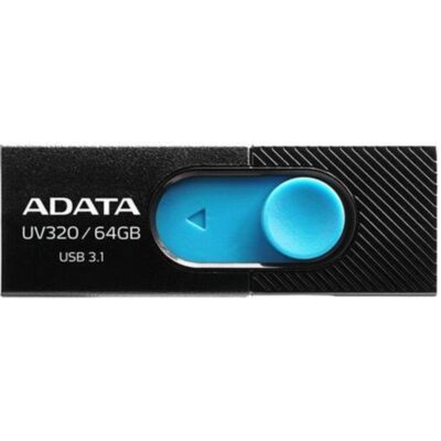 MEMORIA ADATA 64GB USB 3.2 UV320 RETRACTIL NEGRO-AZUL (AUV320-64G-RBKBL)